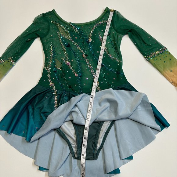 New Figure Skating Dress Size 10 (5~8T) with Hair Scrunchies (120~130cm) - Picture 11 of 11